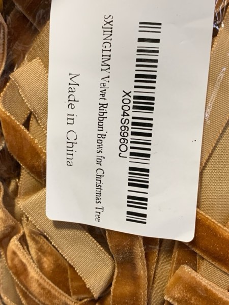 Condition photo showing New/Like New for Velvet Bows for Christmas Tree, 24 Pcs 5x7 Inch Velvets Ribbon Tree Bows, Velvet Ornaments for Christmas Trees Decorations Wreath Outdoor Indoor Brown