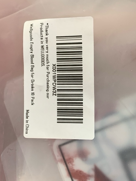 Condition photo showing New/Like New for 10 Pack Blood Bag for Drinks Pouches Mug Empty Vampire Diary Halloween Food Safe Reusable Drink Containers Bags Cups for Christmas Juice Party Nursing Birthday