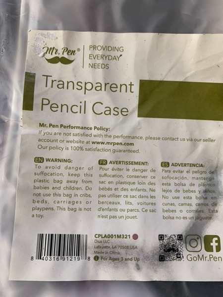 Condition photo showing New/Like New for Mr. Pen- Clear Pencil Pouch, Pink, Clear Pencil Case, Pencil Bags, Clear Pouch