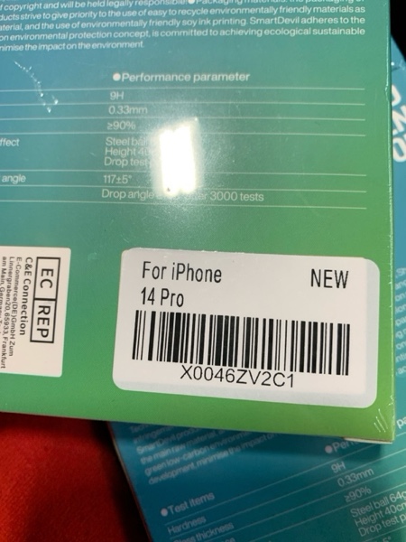 Condition photo showing New/Like New for SMARTDEVIL 3 Pack Screen Protector for iPhone 14 Pro with 3-Pack Camera Lens Protector, 9H Clear Tempered Glass Film [Military Grade Shatterproof], Alignment Frame iPhone 14 Pro (6.1inch)