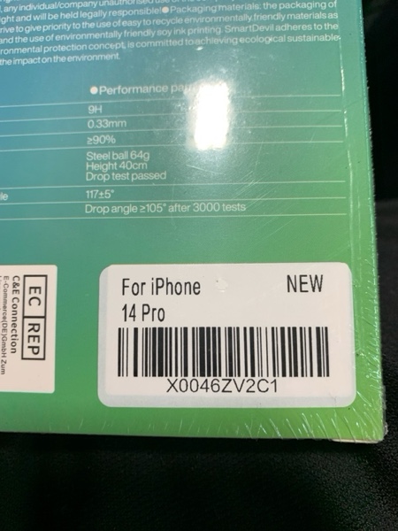 Condition photo showing New/Like New for SMARTDEVIL 3 Pack Screen Protector for iPhone 14 Pro with 3-Pack Camera Lens Protector, 9H Clear Tempered Glass Film [Military Grade Shatterproof], Alignment Frame iPhone 14 Pro (6.1inch)