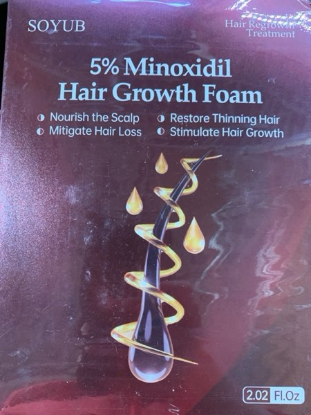 Condition photo showing New/Like New for 5% Minoxidil for Men and Women, Minoxidil Foam for Women Hair Growth, Topical Hair Loss Treatment, Promotes Hair Regrowth Fuller and Thicker, Unscented - 2 Pack Red