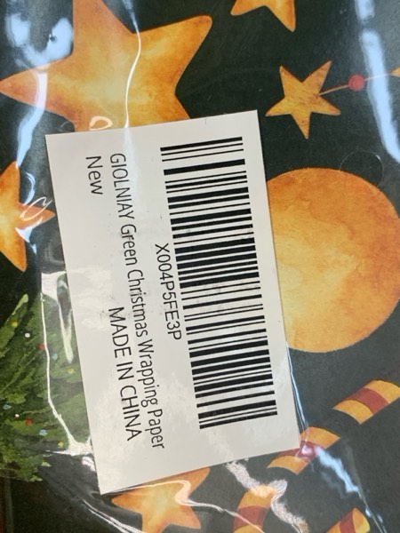Condition photo showing New/Like New for GIOLNIAY Christmas Wrapping Paper Men Women Kids - Green Holiday Gift Wrap with Gold Stars, Candy Canes & Trees - 4 Jumbo Sheets, 28?×40? Each, Easy to Store Green Décor