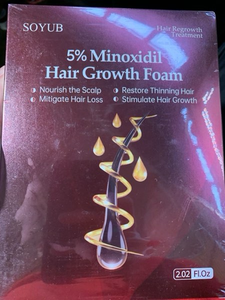 Condition photo showing New/Like New for 5% Minoxidil for Men and Women, Minoxidil Foam for Women Hair Growth, Topical Hair Loss Treatment, Promotes Hair Regrowth Fuller and Thicker, Unscented - 2 Pack Red