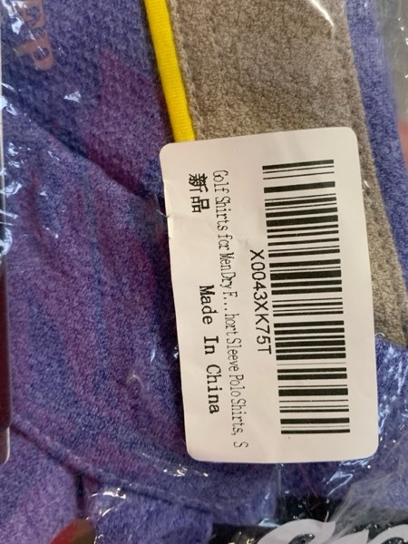 Condition photo showing New/Like New for Men's Polo Shirts Short Sleeve Cotton Blend Moisture Wicking Dry Fit Performance Collared Golf Shirts for Men Violet Heather Large