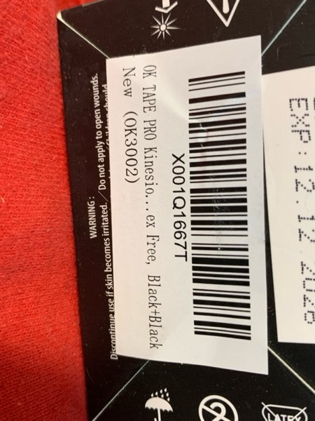 Condition photo showing New/Like New for OK TAPE PRO Kinesiology Tape, 2inch x Long Roll 16ft Free Cut Tape, Elastic Athletic Tape Therapeutic Latex Free, Black+Black 1 Rolls Black+black