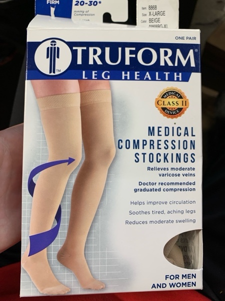 Condition photo showing New/Like New for Truform Thigh High Closed Toe Stockings / Unisex - XL