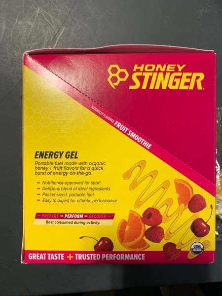Condition photo showing New/Like New for Honey Stinger Organic Fruit Smoothie Energy Gel, Gluten Free & Caffeine Free, for Exercise, Running and Performance, Sports Nutrition for Home & Gym, Pre and Mid Workout, 12 Pack, 13.2 Ounce