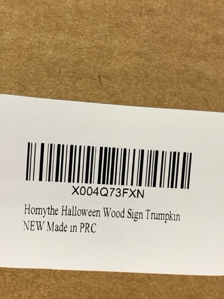 Condition photo showing New/Like New for Funny Halloween Decorations, Trumpkin Make Halloween Great Again Wood Sign for Home Table Wall Decor, Novelty Halloween Prints with Wood Frame, Halloween Tiered Tray Party Decor Supplies, 7x7 inch