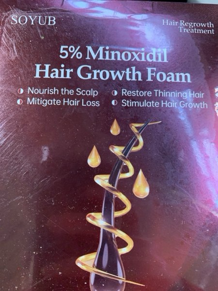 Condition photo showing New/Like New for 5% Minoxidil for Men and Women, Minoxidil Foam for Women Hair Growth, Topical Hair Loss Treatment, Promotes Hair Regrowth Fuller and Thicker, Unscented - 2 Pack Red
