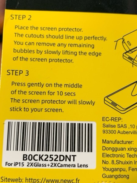 Condition photo showing New/Like New for NEW'C 4 Pack, 2 Pack for iPhone 15 Screen Protector (6.1 inch) + 2 Pack Camera Lens Protector, Sensor Protection,Case Friendly Tempered Glass Film 15 6.1 inches