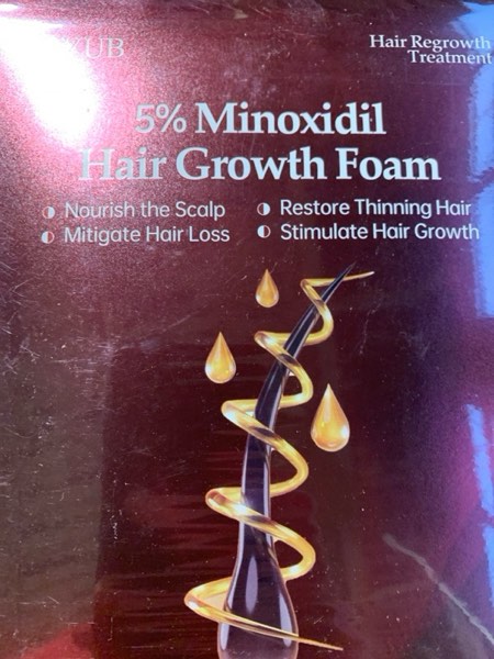 Condition photo showing New/Like New for 5% Minoxidil for Men and Women, Minoxidil Foam for Women Hair Growth, Topical Hair Loss Treatment, Promotes Hair Regrowth Fuller and Thicker, Unscented - 2 Pack Red