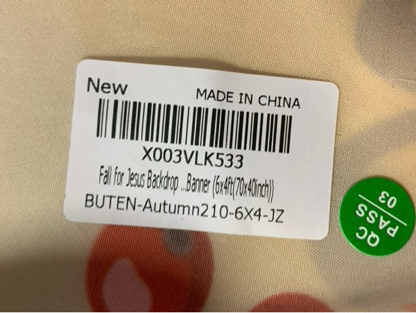 Condition photo showing New/Like New for “Fall for Jesus” Backdrop — Autumn Thanksgiving He Never Leaves Photography Background, Maple Leaves Pumpkin Sunflower Friendsgiving Christian Religion Supplies Photo Banner (6 x 4 ft / 70 x 40 Inches)