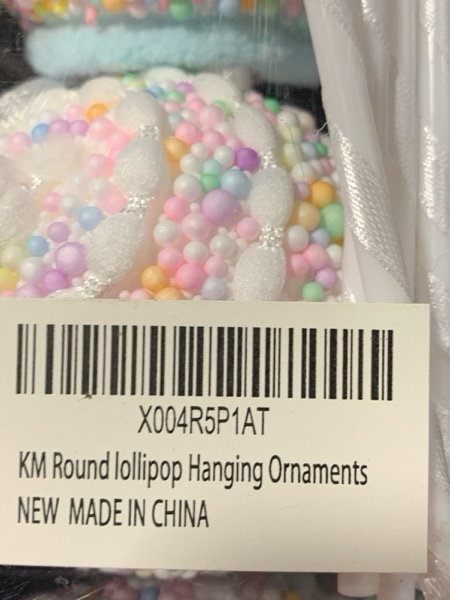 Condition photo showing New/Like New for 6 Pieces 10.6 inches Christmas Lollipop Candy Land Ornaments — Hanging Candy Cane Crafts for Christmas Tree Décor — Ideal for Christmas, New Year, Birthdays, Weddings & Home Parties (Round Lollipop)