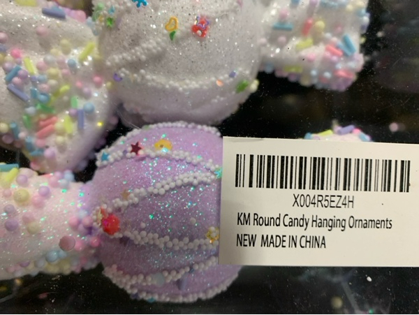 Condition photo showing New/Like New for 6 Pieces 5.5” Christmas Candy Land Ornaments Decoration — Hanging Candy Cane Crafts for Christmas Tree Décor — Ideal for Christmas, New Year, Birthdays, Weddings & Home Parties (Round Candy)