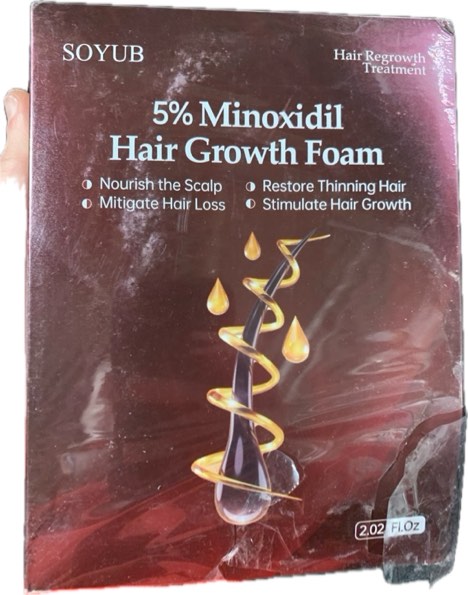 Condition photo showing New/Like New for 5% Minoxidil for Men and Women — Minoxidil Foam for Women’s Hair Growth, Topical Hair Loss Treatment, Promotes Hair Regrowth Fuller and Thicker, Unscented, Red