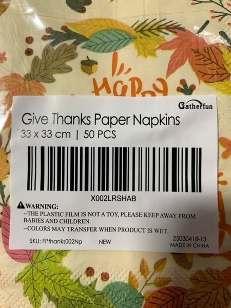 Condition photo showing New/Like New for Gatherfun Thanksgiving Party Supplies: Fallen Leaves Disposable Paper Napkins for Happy Thanksgiving Dinner Party Fall Party Decorations (50-Pack)