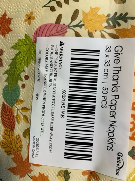 Condition photo showing New/Like New for Gatherfun Thanksgiving Party Supplies Fallen Leaves Disposable Paper Napkins for Happy Thanksgiving Dinner Party Fall Party Decorations 50 Pack