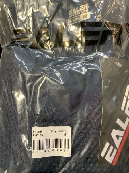 Condition photo showing New/Like New for EALER Boys' Youth Stretch Football Practice Jersey, Blank Football Jersey, Mesh Athletic Football Shirt, Practice Uniform Navy Blue Medium
