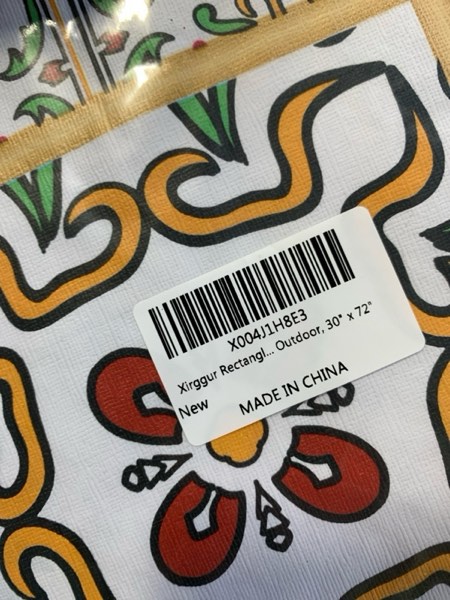 Condition photo showing New/Like New for Rectangle Picnic Table Cloth, Elastic Waterproof Fitted Vinyl Tablecloth for 6 FT Tables, Flannel Backed Buffalo Plaid Table Covers for Dining, Camping, Outdoor, 30" x 72" Multi Color 30" x 72" (Rectangular)