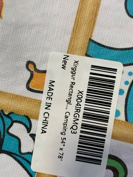 Condition photo showing New/Like New for Rectangle Tablecloth, Waterproof Vinyl Tablecloths with Flannel Backing for Rectangle Tables, Wipeable Spillproof Plastic Tablecloth for Dining, Camping 54" x 78" Multi Color 54" x 78" (Rectangular)