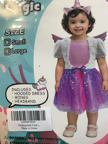 Condition photo showing New/Like New for Alicorn Magic Toddler Unicorn Costume for Girls with Wings & Horn Headband for Halloween Dress-Up Pink Unicorn / Alicorn Magic Large ( 3-4T )