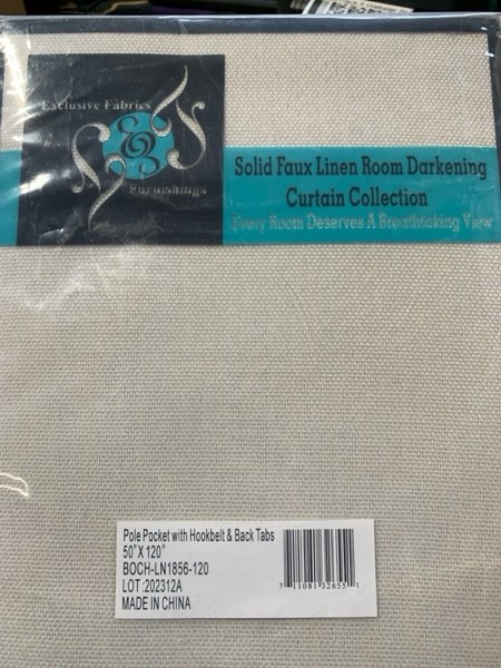 Condition photo showing New/Like New for HPD Half Price Drapes - Faux Linen Curtains for Living Room (1 Panel) - 50W X 120L - Textured Room Darkening Curtains for Bedroom 120 Inches Long - Drapes for Home Decor, Birch Birch 50"W x 120"L (Pack of 1)