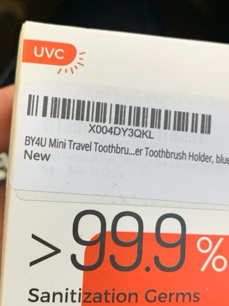 Condition photo showing New/Like New for Mini Travel Toothbrush Cover with Air Drying Fan, Toothbrush Travel Case with Drying Lamp Rechargeable Portable Toothbrush Container Toothbrush Holder (Blue)