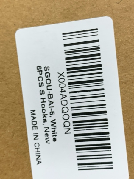 Condition photo showing New/Like New for ADIIL 6 Pcs S Hooks for Hanging with Safety Buckle, Heavy Duty Metal S Shaped Closet Hooks for Hanging Plants, Kitchen Utensils, Jeans, Bags, Pots, 3.75 Inch, White 6 Pieces White