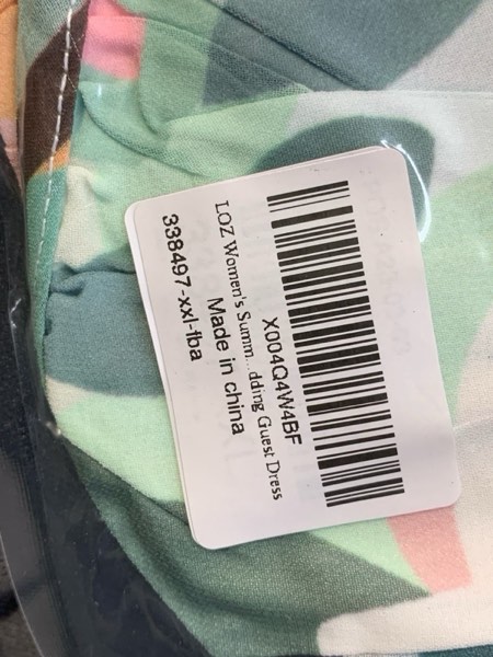 Condition photo showing New/Like New for LOZ Women's Long Sleeve Fall Dresses 2025 V-Neck Puff Sleeve Multicolor Floral Dresses Elegant Wedding Guest Maxi Dress XX-Large Multicolor