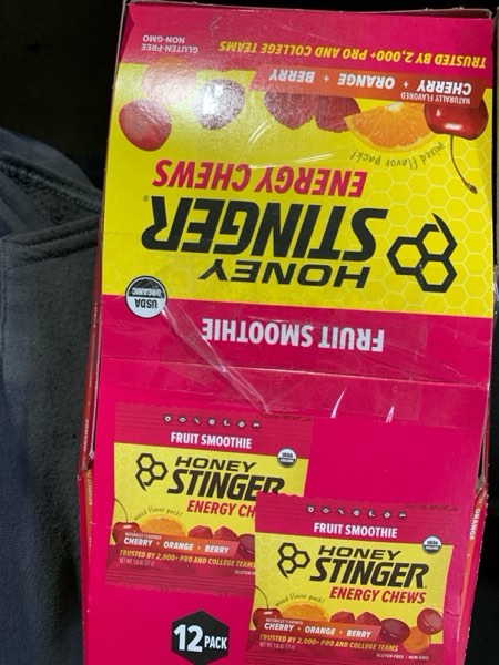 Condition photo showing New/Like New for Honey Stinger Organic Fruit Smoothie Energy Chew, Gluten Free & Caffeine Free, for Exercise, Running and Performance, Sports Nutrition for Home & Gym, Pre and Mid Workout, 12 Pack, 21.6 Ounce Fruit Smoothie 1.8 Ounce (Pack of 12)