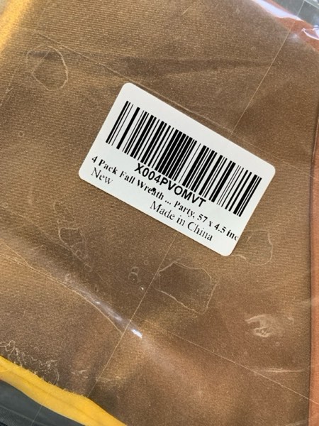 Condition photo showing New/Like New for 4 Pack Fall Thanksgiving Wreath Sash for Front Door Orange Satin Sash Decoration for Autumn Harvest Fall Wedding Party, 57 x 4.5 inch