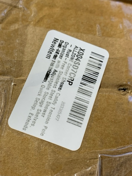 Condition photo showing New/Like New for ALLZONE Corner Shower Caddy Tension Pole – Rust-Free Stainless Steel Shower Organizer with Adjustable Storage Shelves, Drill-Free Installation, Quick Setup, Extends from 34 to 116 Inches