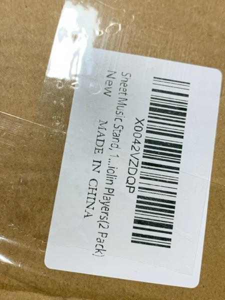 Condition photo showing New/Like New for Sheet Music Stand, 2 Pack Adjustable Music Stand for Sheet Music, Music Sheet Stand Portable Folding with Carry bag Clip Holder for Guitar, Ukulele, Violin Players(Standard Version, 2 Pack) Standard Version 2 pack black