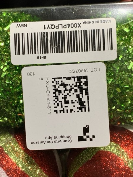 Condition photo showing New/Like New for 16Pcs Christmas Ball Ornaments Lime Green Red and White Christmas Tree Decorations Set 2.36" Shatterproof Plastic Ornaments for Tree, Hanging Xmas Décor for Office Holiday Home Indoor&Outdoor 2.36" 16