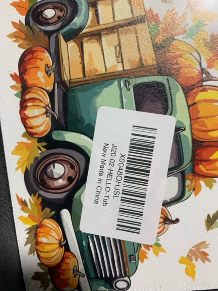 Condition photo showing New/Like New for Fall Decor, Pumpkins Truck Wooden Sign Decor Desk Sign Farmhouse Fall Wooden Block Sign Rustic Home Shelf Wall Decoration