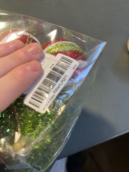 Condition photo showing New/Like New for 16Pcs Christmas Ball Ornaments Lime Green Red and White Christmas Tree Decorations Set 2.36" Shatterproof Plastic Ornaments for Tree, Hanging Xmas Décor for Office Holiday Home Indoor&Outdoor 2.36" 16