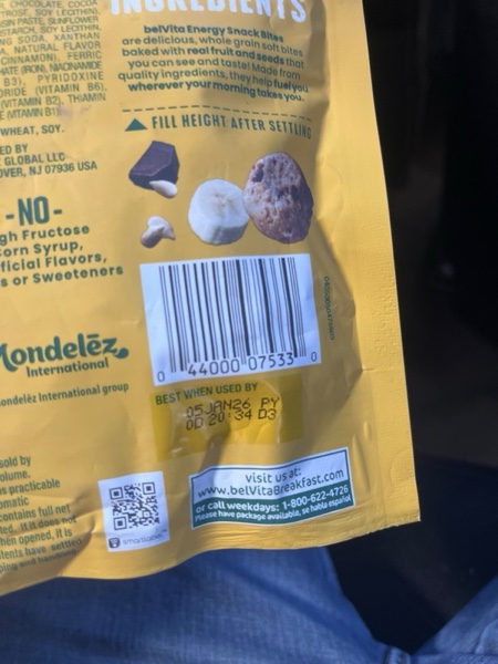 Condition photo showing New/Like New for belVita Energy Snack Bites, Banana, Dark Chocolate and Sunflower Seed, 5 oz
