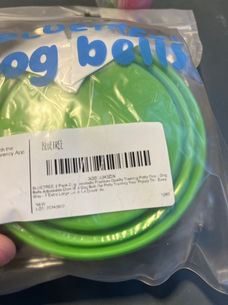 Condition photo showing New/Like New for BLUETREE 2 Pack Dog Doorbells Premium Quality Training Potty Great Dog Bells Adjustable Door Bell Dog Bells for Potty Training Your Puppy The Easy Way - 7 Extra Large Loud 1.4 DoorBells 001-2dog doorbell+bowl