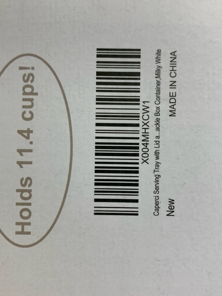 Condition photo showing New/Like New for Caperci Original Snackle Box Container - 10-Compartment Divided Snack Serving Tray with Lid & Handle, 2 Dressing Containers, Perfect for Picnic, Leak-Proof, Dishwasher Safe, BPA-Free (Cream)