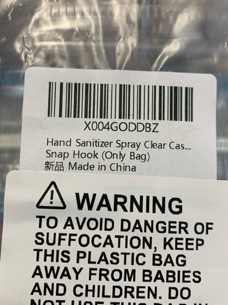 Condition photo showing New/Like New for Hand Sanitizer Spray Clear Case for touchland 1FL OZ/30ml, 3 Pack Blind Box Keychain, Figures Display Bag, Zippered Pouch, Mini Makeup Bag, with Keychain Snap Hook (Pink & Blue & Clear)