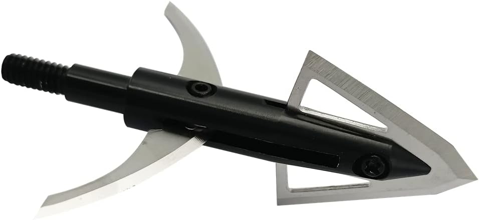 Scoland Shooter 6 Broadhead 4-Blade Hunting Hybrid Mechanical Broadhead 100 Grain 1" Fixed 1.8" Mech