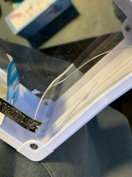 Condition photo showing As Is for Vaultz Locking Pencil Box White Clear