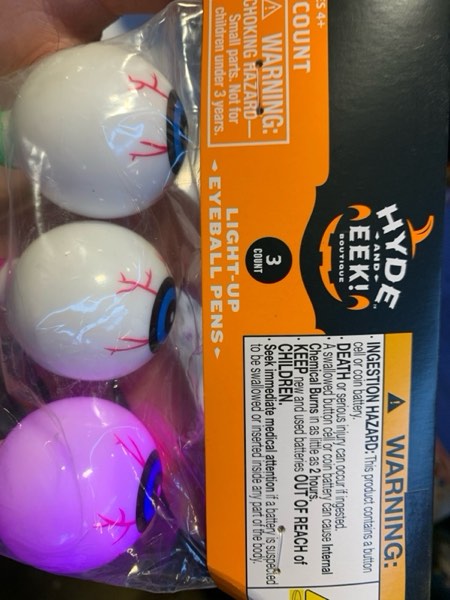 Condition photo showing New/Like New for 3ct Light Up Eyeball Pens Party Favors - Hyde and EEK! Boutique™