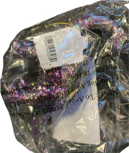 Condition photo showing New/Like New for 5" Christmas Plastic Chunky Glitter Dinosaur Ornament Purple - Wondershop™