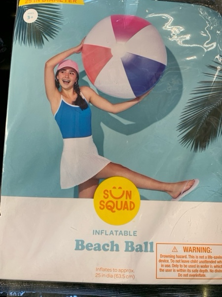 Condition photo showing New/Like New for Large Beach Ball SMS - Sun Squad™: Inflatable PVC Pool Toy