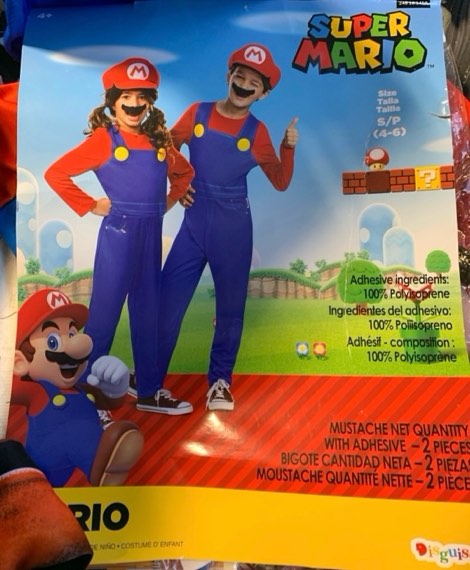 Condition photo showing New/Like New for Nintendo Super Mario Costume, Officially Licensed Super Mario Brothers Boys Costume (S/P 4-6)