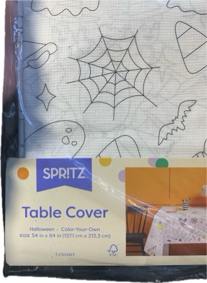 Condition photo showing New/Like New for SPRITZ Table Cover (Halloween, 54x84 Inches)