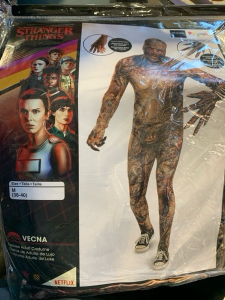 Condition photo showing New/Like New for Netflix Men's Stranger Things S4 Vecna Deluxe Costume Jumpsuit (M 38/40)