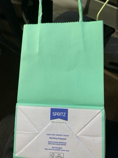 Condition photo showing New/Like New for SPRITZ Wrap and Repeat Gift Bag